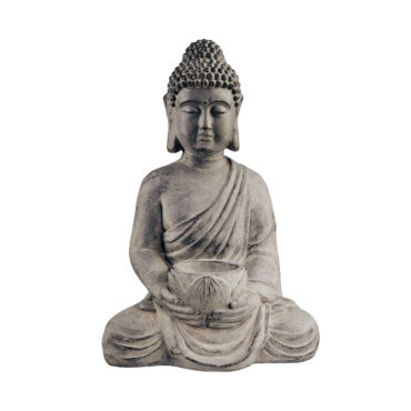 BUDDHA Statue sitzend mit Kerzenteller... 